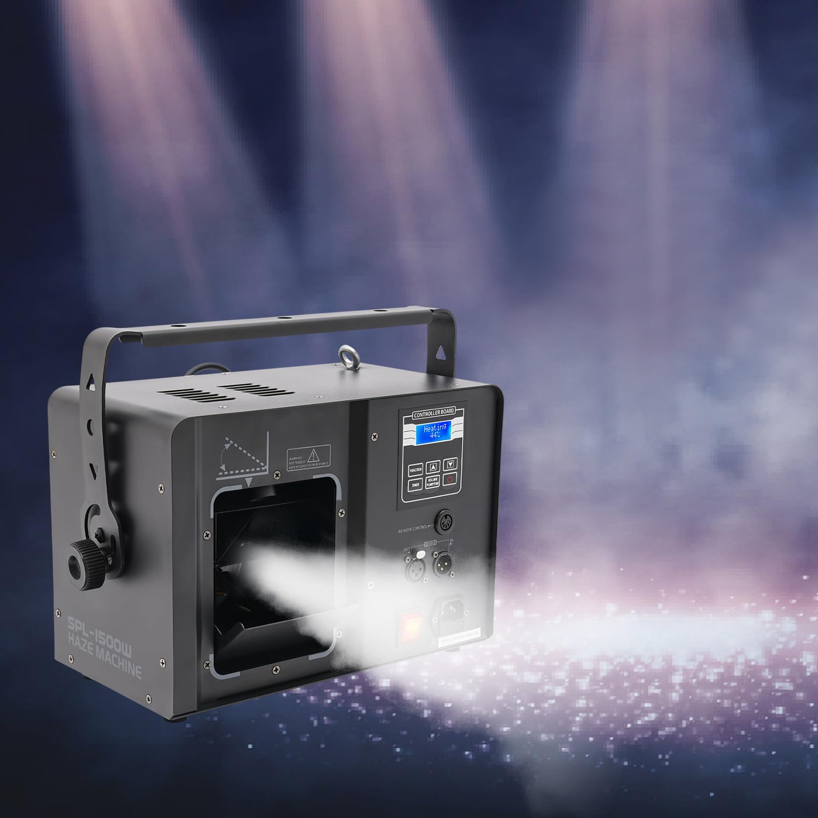 PROYONGOO 1500W Mini Fog Machine, Haze Machine with Remote Control, Portable Fogger for Indoor Outdoor Parties Stage Effect Wedding Halloween