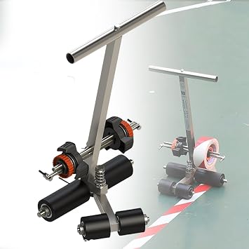 Floor Marking Machine,Sports Counrt Floor Tape Applicator Hand Walk-Behind Tape Dispenser Floor Marking Tool w/Drawing Circle Kit,Floor Painting Sealing Tape Tool