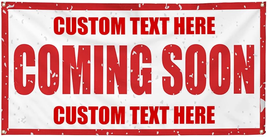 Custom Vinyl Banner Multiple Sizes Coming Soon Business Coming Soon Outdoor Weatherproof Industrial Yard Signs 4 Grommets Personalized Text Here 24x48Inches