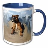 3dRose Ceramic Brindle Boxer Two Tone Blue Mug, 1 Count (Pack of 1), Multicolor