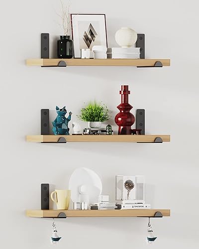 Miniatura 5 de Soporte de estante flotante, soporte de estante resistente de 7.25 pulgadas, paquete de 4 soportes negros para estantes, soporte montado en la pared