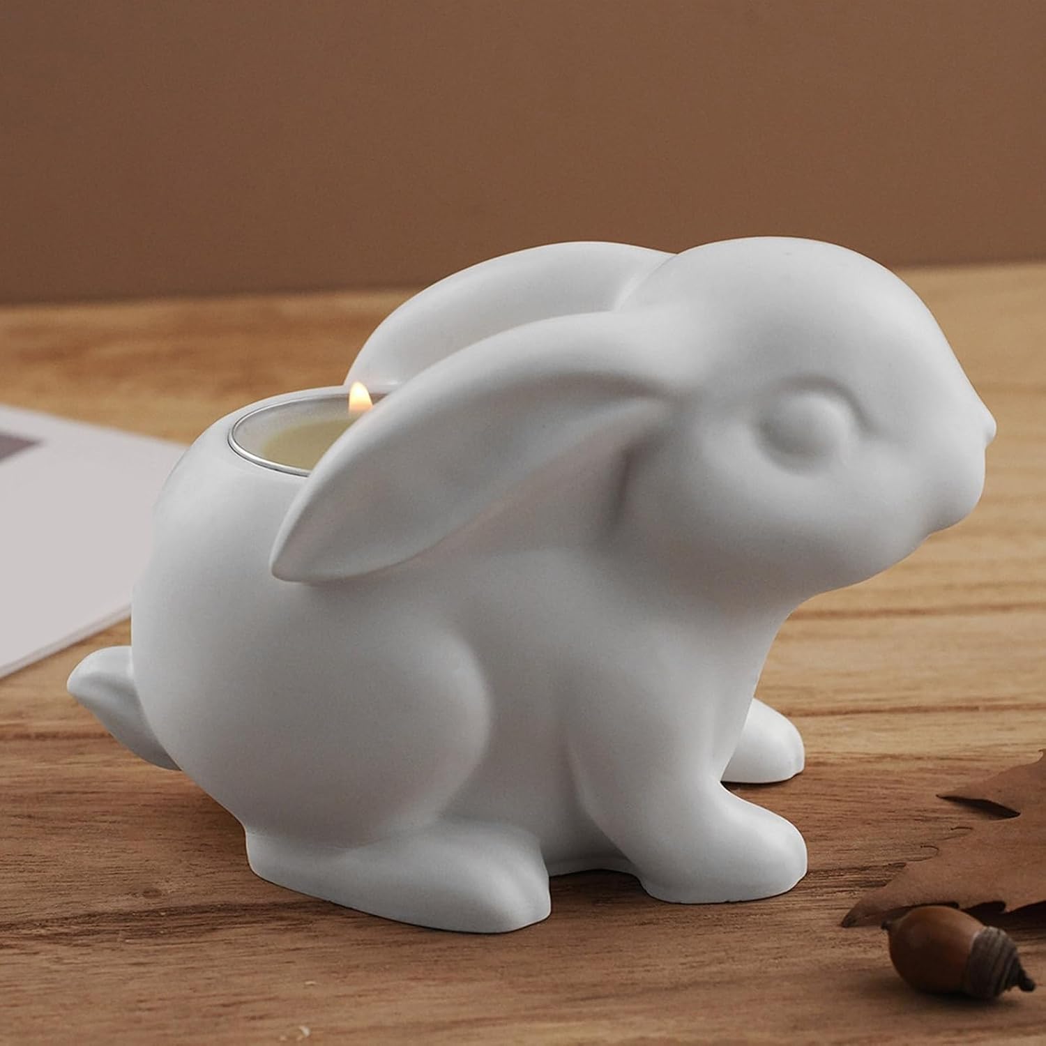 Silicone Candlestick Mold with Easy Release, Craft Supplies for Resin Jars & Unique Gifts Rabbits Holder Silicone Mold image 4