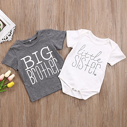 Big Brother Print T-Shirt, Gray (Big Brother), 2-3 Years/Tag 110 #TOP1