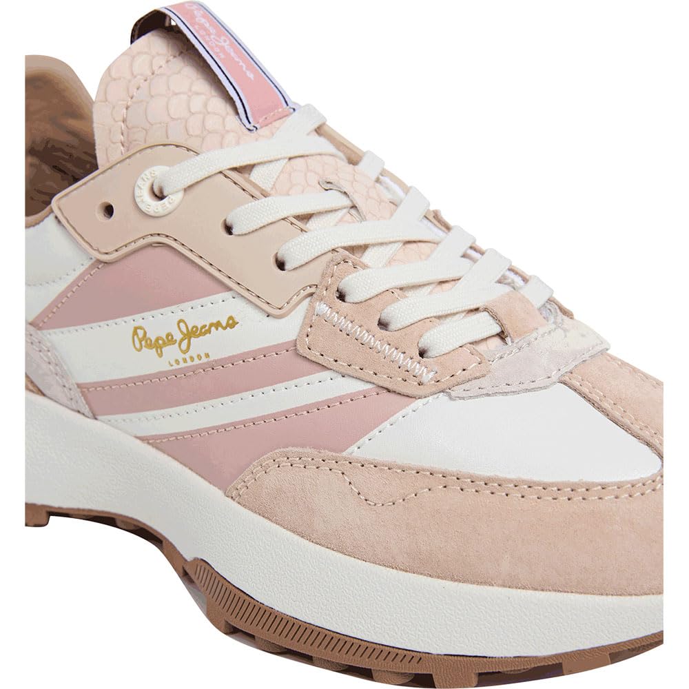 Pepe Jeans Tenis Lucky Original para Mujer, Beige Off Lace Beige, 5 UK