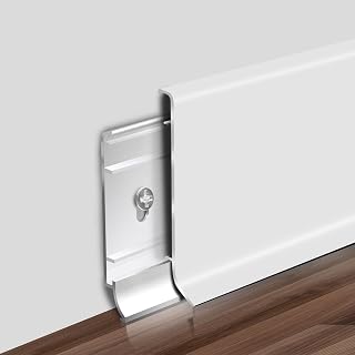 Aluminium Baseboard Trim, 10 Pack Skirting Board Covers, 3.15 Inch Wide × 8 Ft Total 80 Ft Metal Wall Floor Base Moulding Trim, Easy to Install & Clean, White