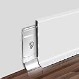 Augblinds Aluminium Baseboard Trim, 10 Pack Skirting Board Covers, 3.15 Inch Wide × 8 Ft Total 80 Ft Metal Wall Floor Base Moulding Trim, Easy to Install & Clean, White