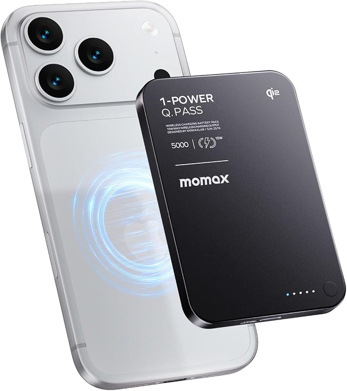 Qi2 Magnetic Power Bank, 5000mAh Slim Portable Charger | 15W Wireless & 20W USB-C PD Fast Charging, Designed for MagSafe iPhone 17/16/15/14/13/12 Series