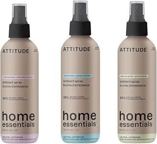Bundle of ATTITUDE Scented Room and Air Freshner Spray, for Home and Bathroom, Natural Origin Ingredients, Vegan, in three scents, Japanese Garden, Santorini Bliss & Tuscan Getaway, 8 Fl Oz