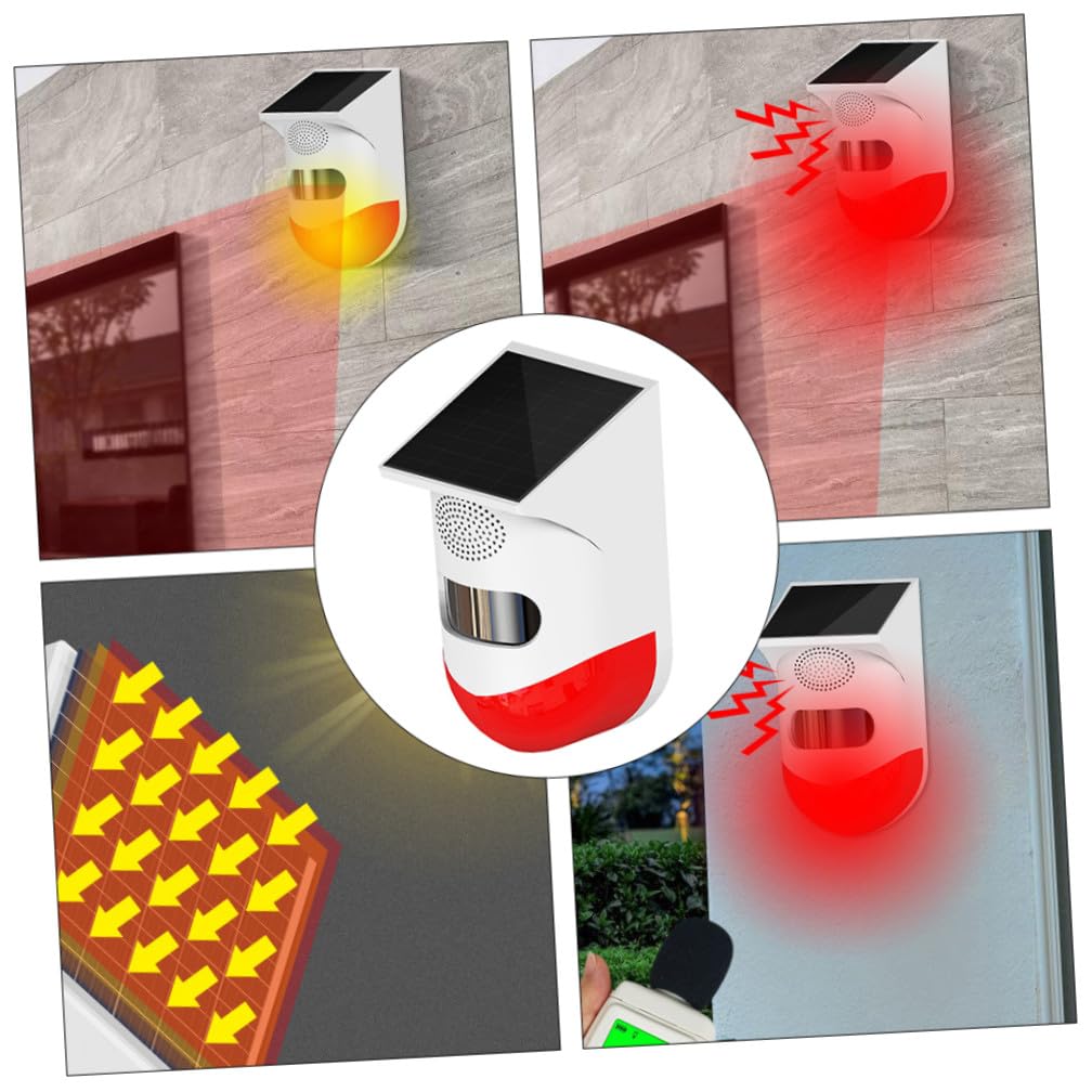 Allarme Infrarossi Esterno Ricarica Solare, Sensore senza Fili in Abs e Silicio, Rilevatore per Sicurezza Casa Ip67