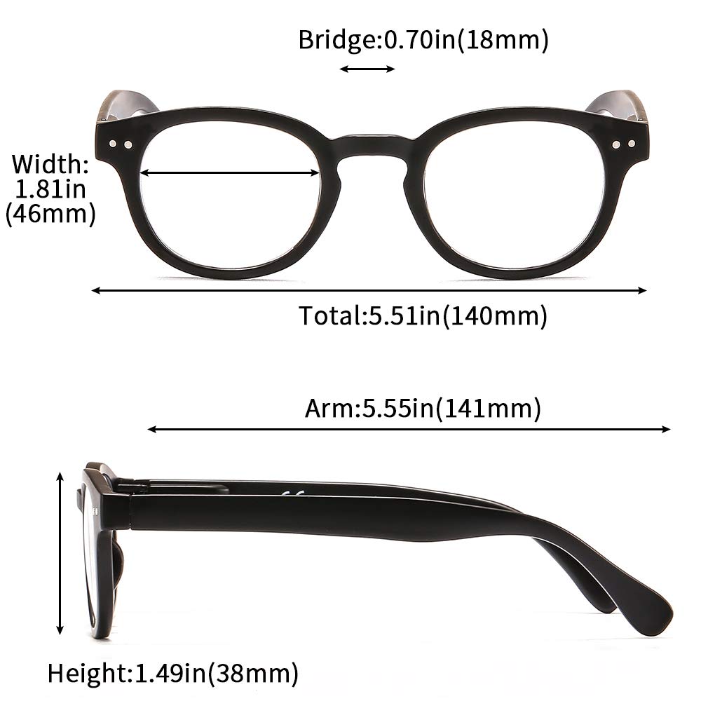 Suertree Spring Hinges Reading Glasses for Women Men Round Comfort Readers Anti Glare BM171 (2.0X), 3 X Round, 2.0x Dioptrien - Image 2