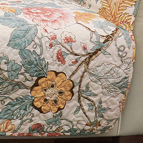 Lush-Decor-Sydney-Furniture-Protector-Couch-Cover-116-W-x-75-L-Blue-Yellow-Flower-Leaf-Garden-Quilted-Floral-Sofa-Cover-Country-Cottage-Slipcover-Pet-Couch-Covers Lush Decor Sydney Furniture Protector Couch Cover 116 W x 75 L Blue Yellow Flower Leaf Garden Quilted Floral Sofa Cover Country Cottage Slipcover Pet Couch Covers