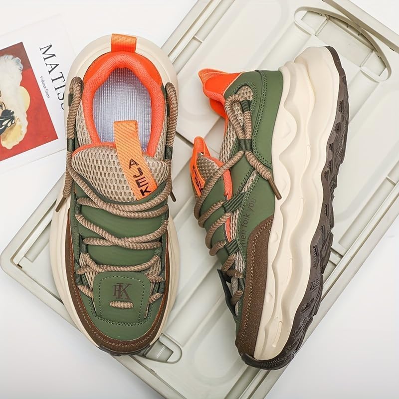 Men's Retro Chunky Comfortable Sneakers Stylish Preppy Design - Casual Plus Size3