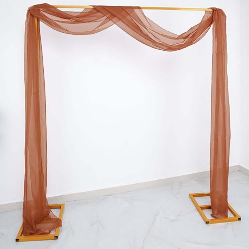 Miniatura 2 de Efavormart - Paneles de cortina de organza transparente de terracota de 18 pies, cenefa para ventana, arco de boda, tela drapeada para mesa