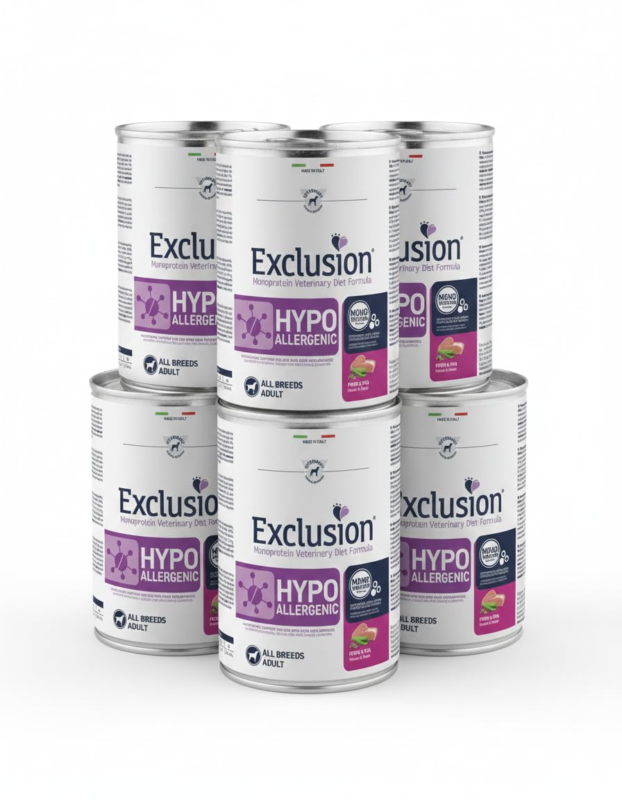 Exclusion Hypoallergenic Maiale e Piselli All Breeds Confezione 6x400g