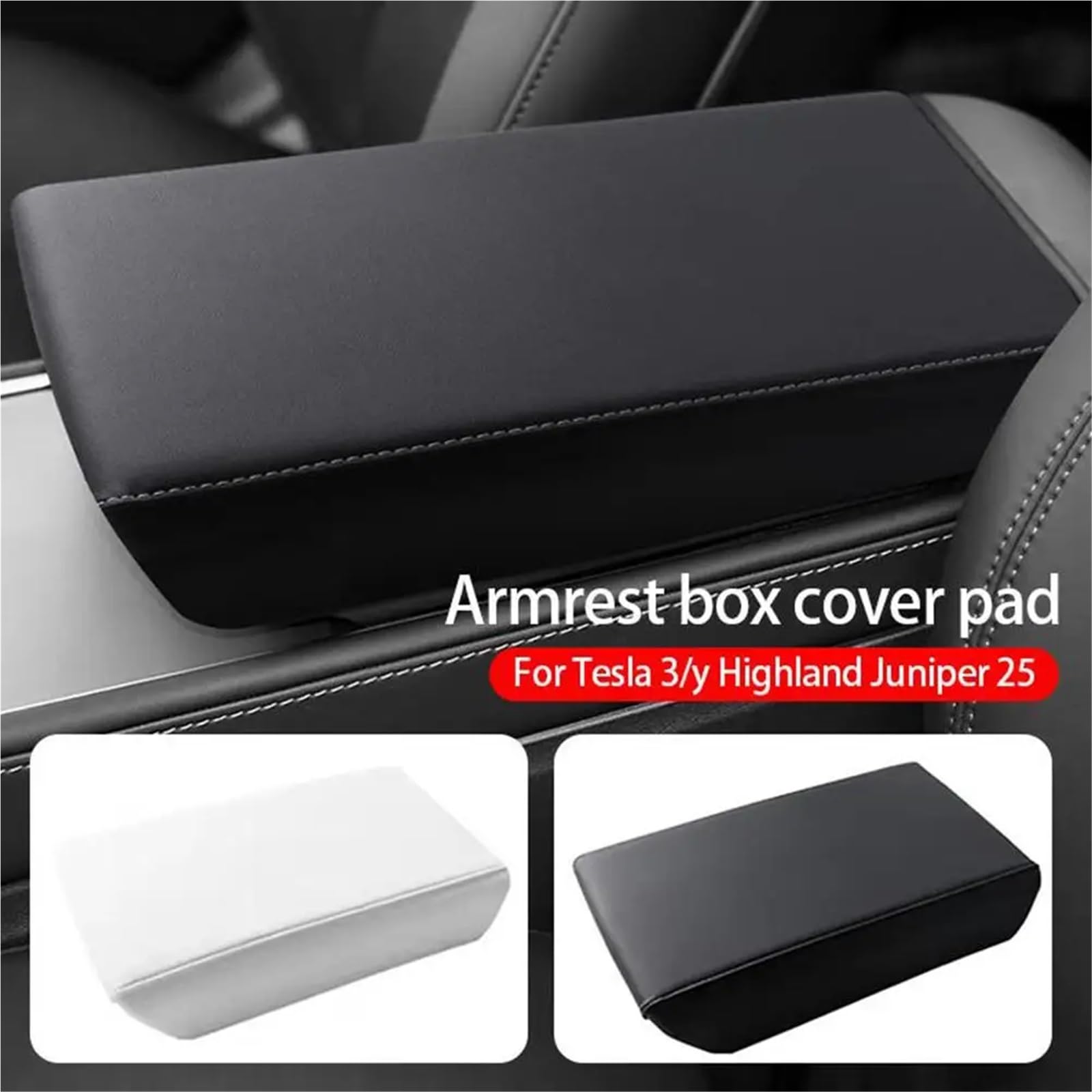 Ochrona Podłokietnika Pokrowiec Podłokietnik konsoli środkowej samochodu, skórzany, ochronny, odporny na zarysowania, pasuje do Tesli, pasuje do modelu 3 19-23/Y 19-24