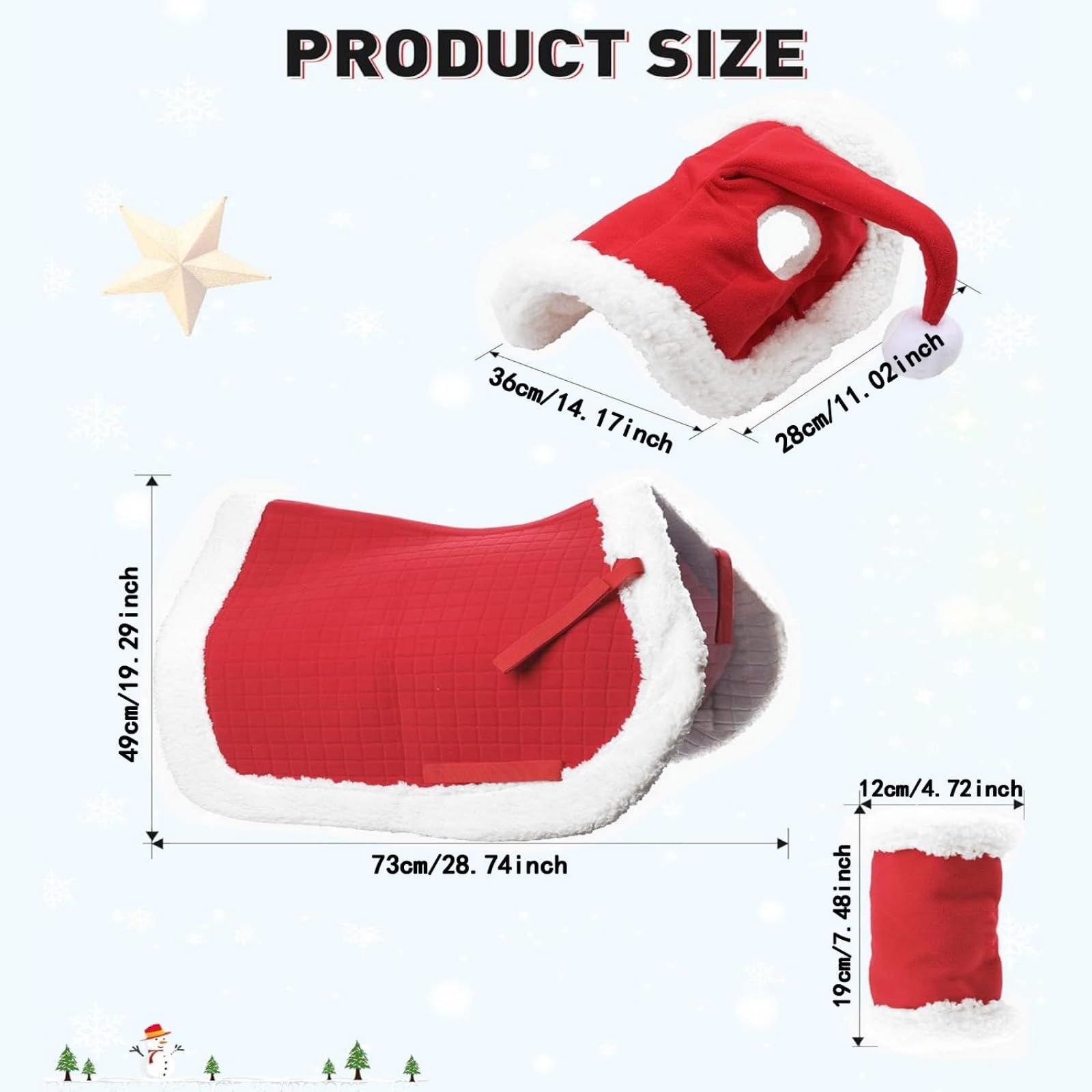Festives - Vendas para caballos de alta calidad, cómodas para entrenamiento largo y celebración de Navidad, accesorios de equitación de Navidad