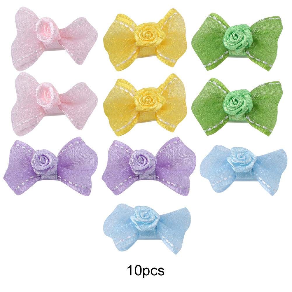 HEEPDD10PCS Pet Hair Clip, Cat Cute Bowknot Hairpins Dog Bows Hair Accessories with Clip Lovely Small Middle Hair Bows Topknot for Pets Dogs Puppy Cats Kitty Kitten