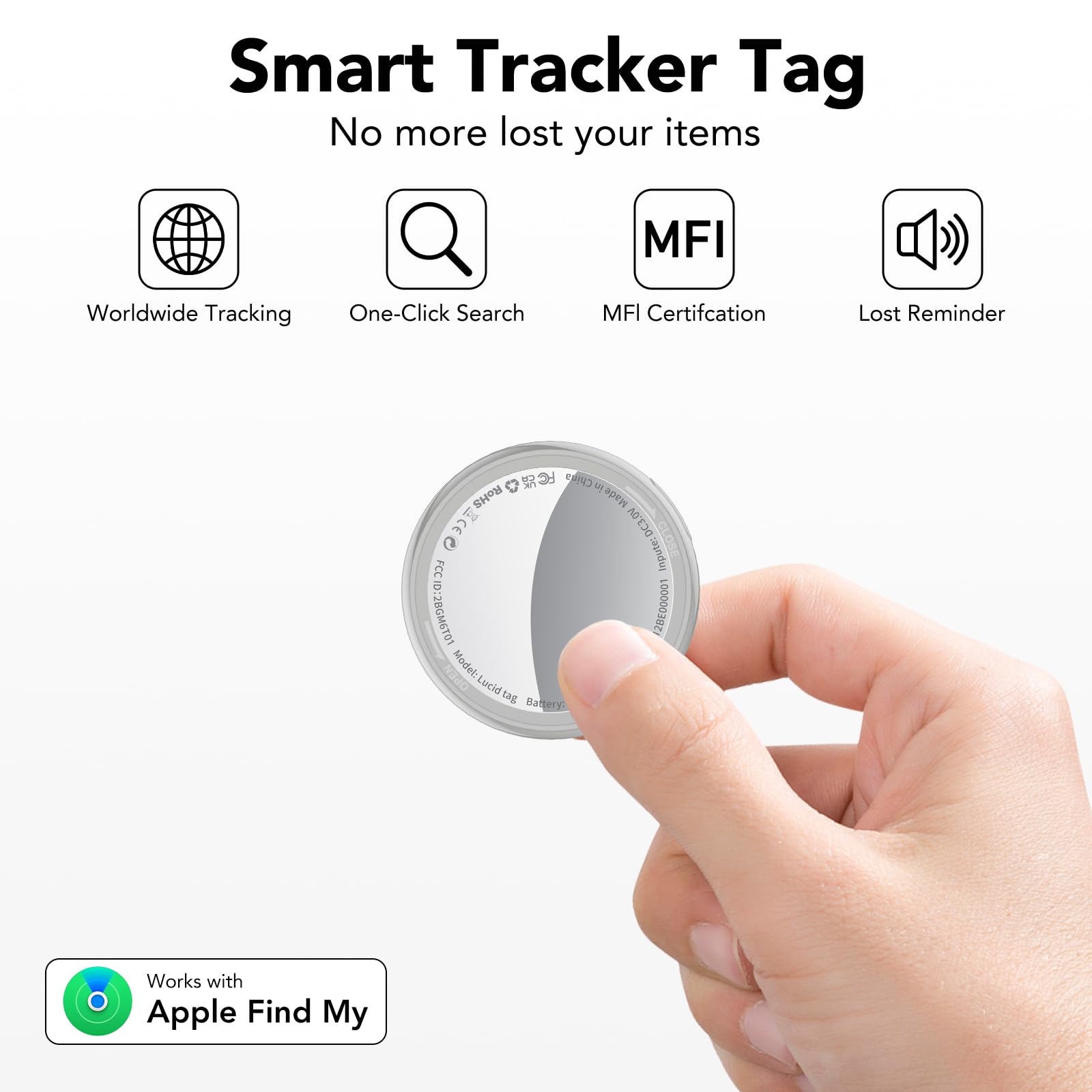 Air Tags Traceur Lot de 4 (iOS Uniquement) avec l’app Localiser Apple
