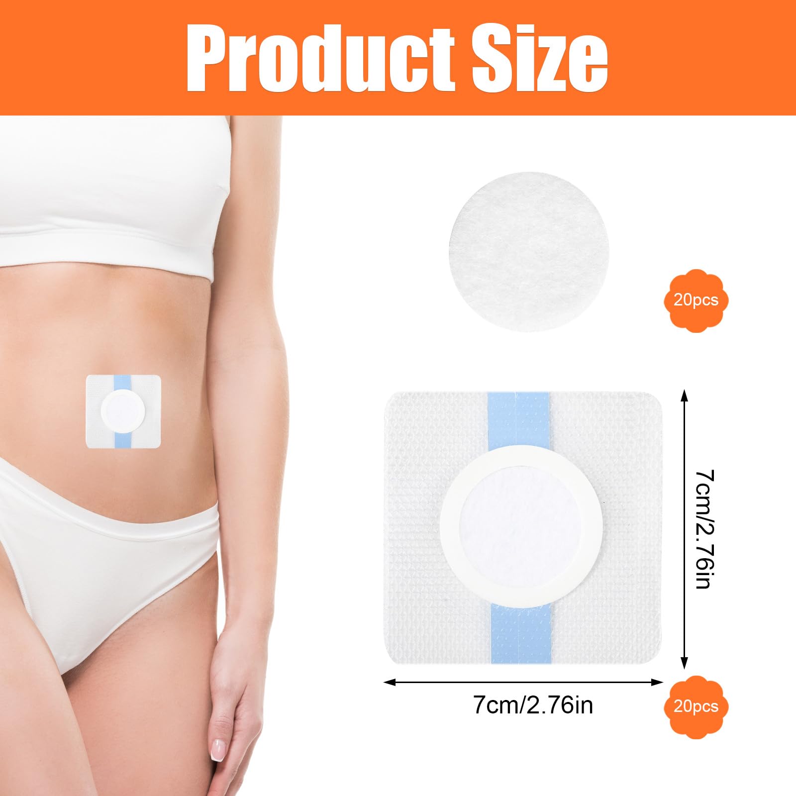 20pcs Castor Oil Wrap for Belly Button, Small Gel Caster Oil Pack Wrap Pad for Belly Button Patches Sticker Highly Absorbent Self-Adhesive Disposable Organic Cover Compress Patch(Oils Not Included)