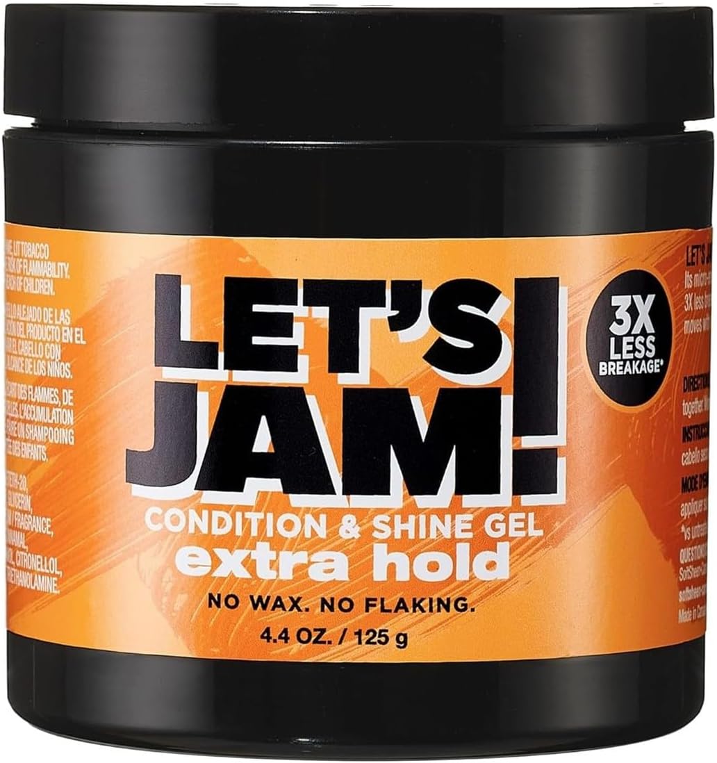 Lets Jam Condition & Shine Gel Extra Hold 4.4 Ounce Jar (130ml) (3 Pack)