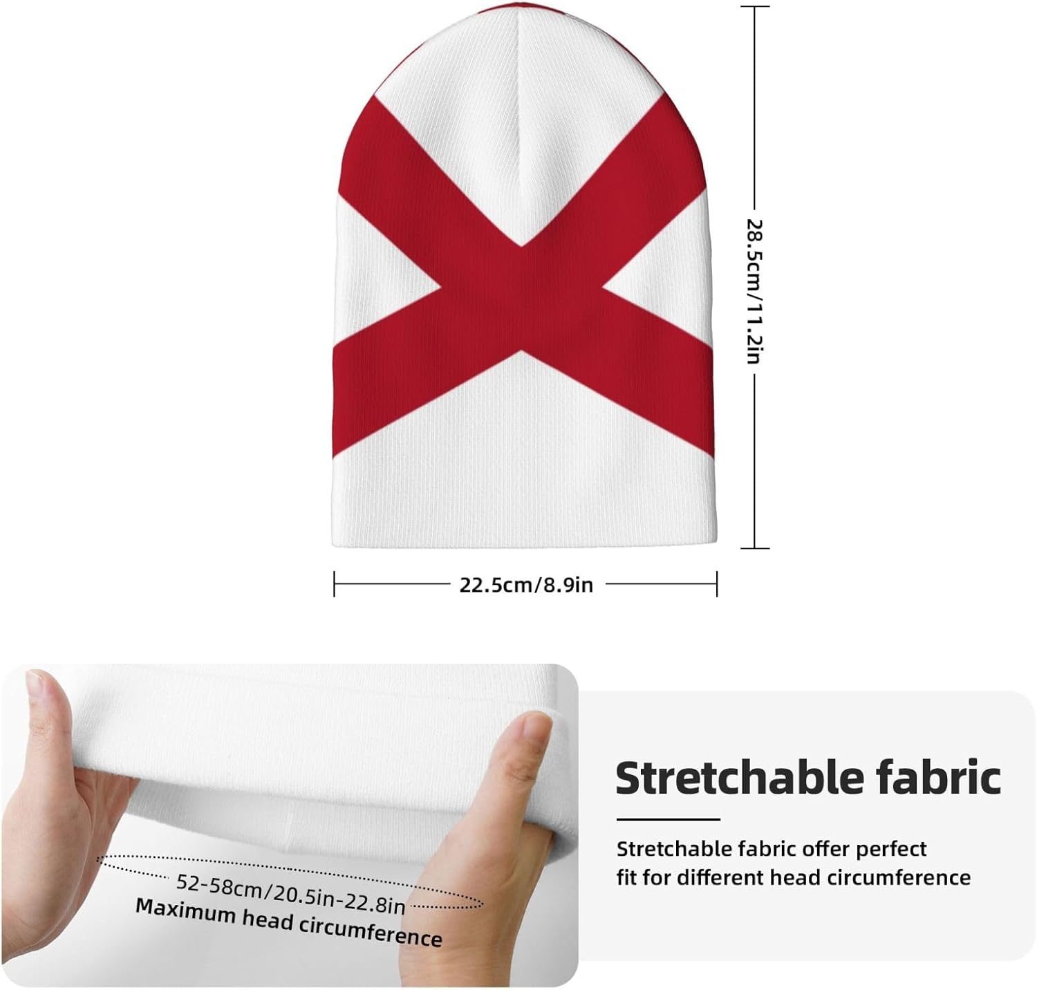 USA Flag Beanie Hat for Men and Women - Soft and Warm Knit Hat Unisex Winter Fall Hat Cuffed Knitted Skull Cap - Image 2