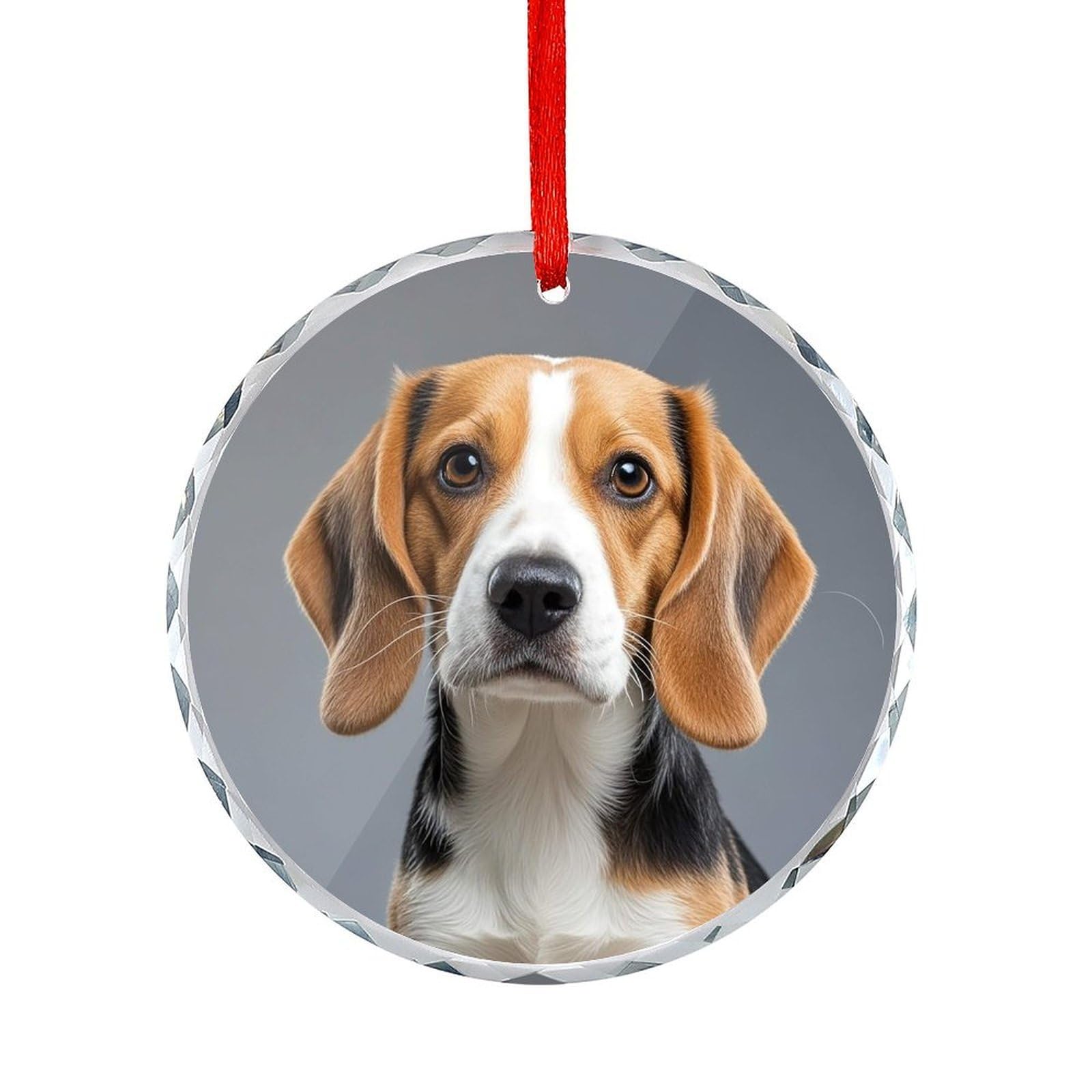 Btcowzrv Style Cute Beagle Round Ornament Hanging Pendant Decor