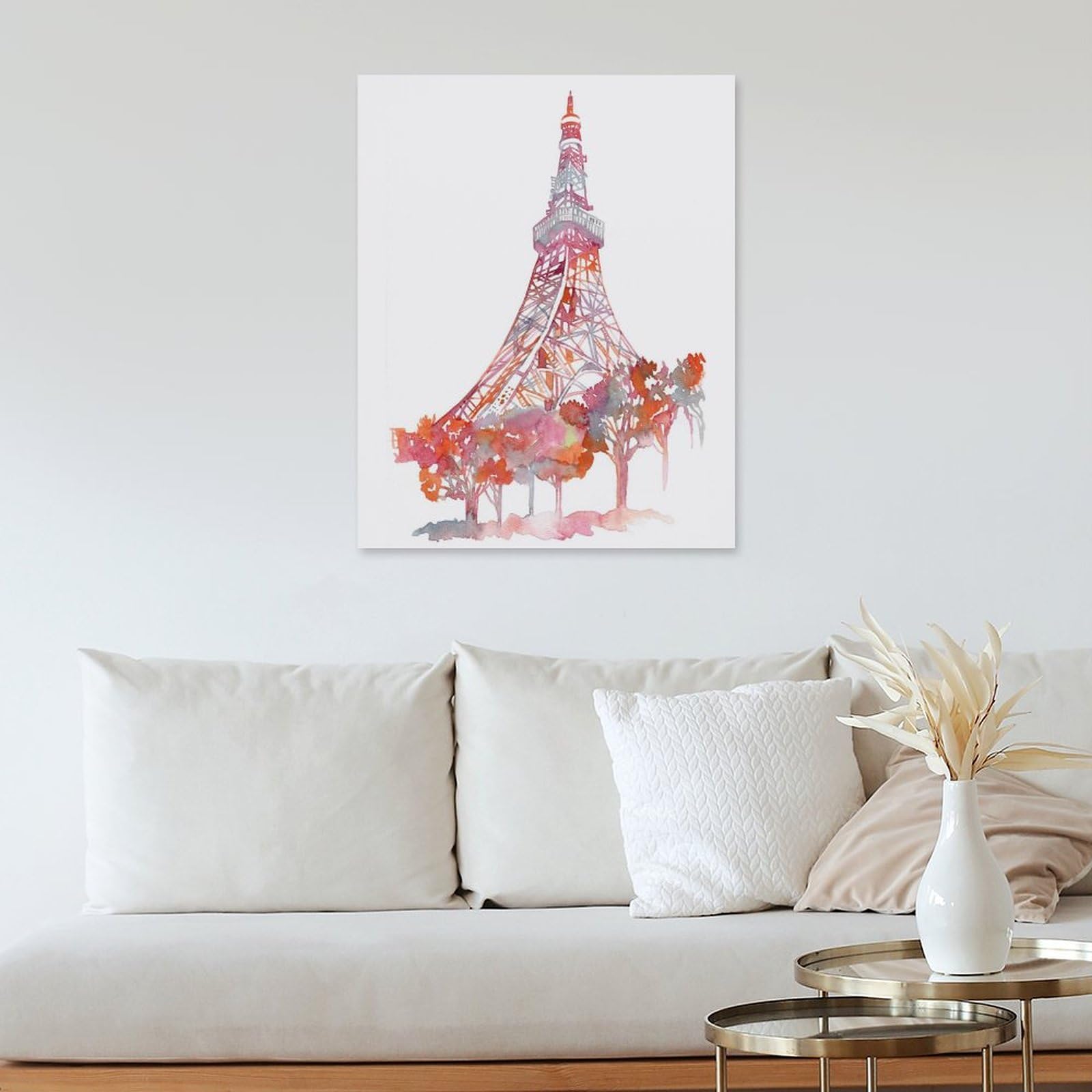 Amazon.co.jp: 絵画 東京タワーの水彩画インテリア 絵画 ファンタジー