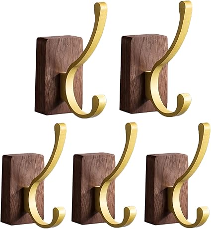 Amazon 木製フック 壁掛けフック コートフック おしゃれフック 壁傷つけない ウォールフック ウォールハンガー 洋服掛け 帽子掛け 帽子収納 装飾壁掛けフック タオルハンガー A 6pcs フック オンライン通販