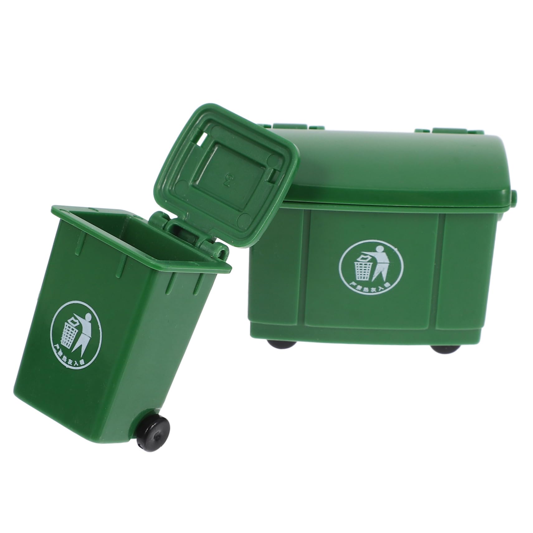 CIMAXIC1 Set Doll House Trash Can Dollhouse Doll House Miniatures Tiny House Accessories Mini Trash Can Dustbin Bin for Doll House Doll House Decor Decorative Trash Can Green Plastic