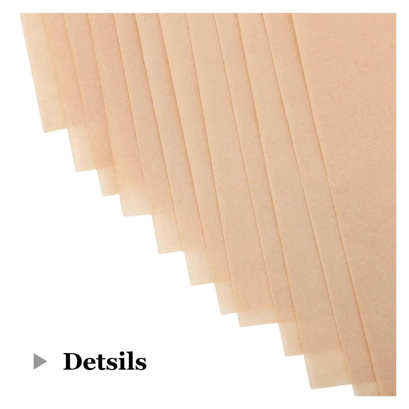 100Pcs hojas de papel para hornear, forro antiadherente para bandeja | Papel pergamino marrón claro, 40.00X30.00cm, para freidora de aire, parrilla, cocina, pastel