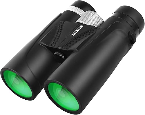 Prismáticos de 12 x 42 para adultos HD profesionales compactos potentes prismáticos para observación de aves caza deportes al aire libre negro