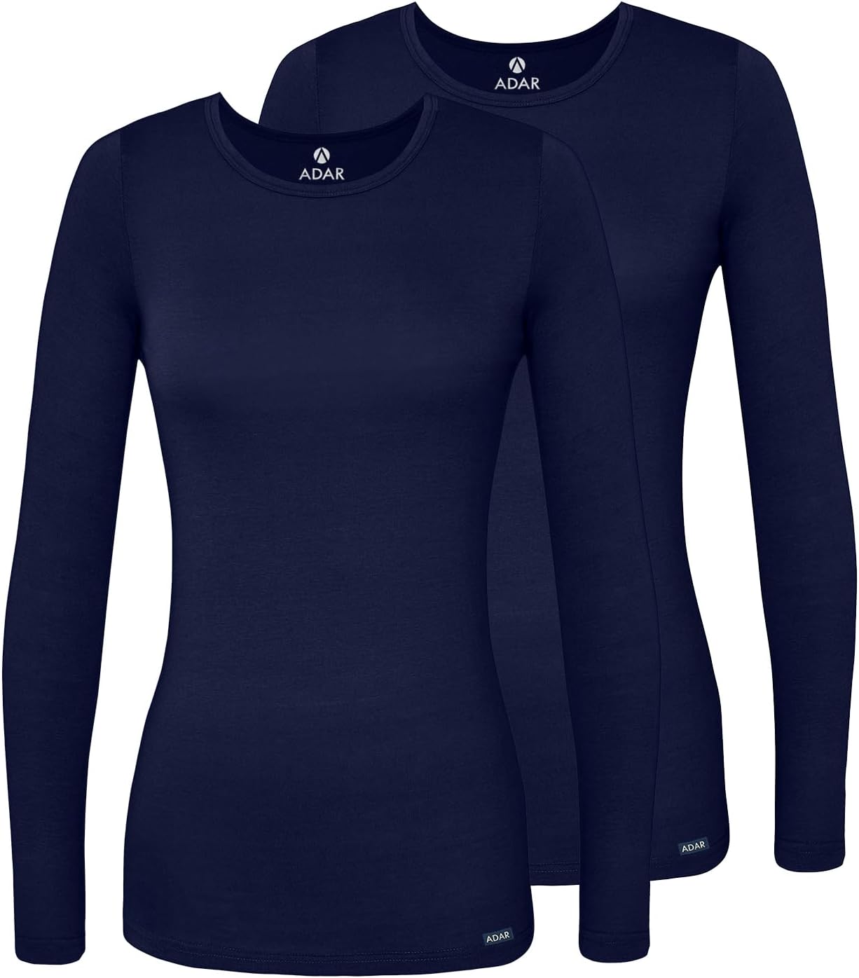 Adar Underscrubs for Women 2 Pack - Long Sleeve Underscrub Comfort Tee