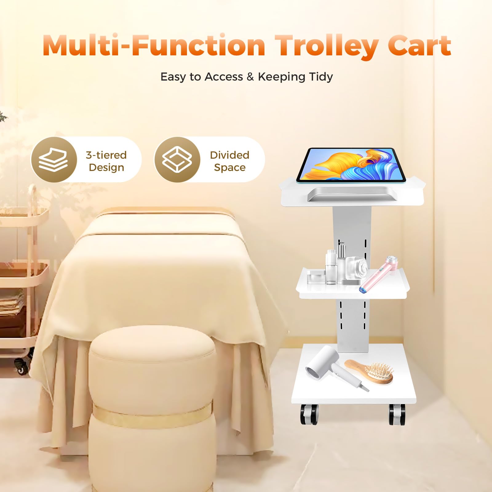 Carrito de laboratorio con enchufes para instrumentos clínicos, carro rodante para instrumentos dentales, carro auxiliar para dentistas, carro médico para instrumentos de odontología y belleza