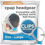 resplabs CPAP Headgear Strap Compatible with ResMed AirFit N20 Nasal Mask - Adjustable Replacement CPAP Head Strap for Secure, Comfortable Fit (Large)