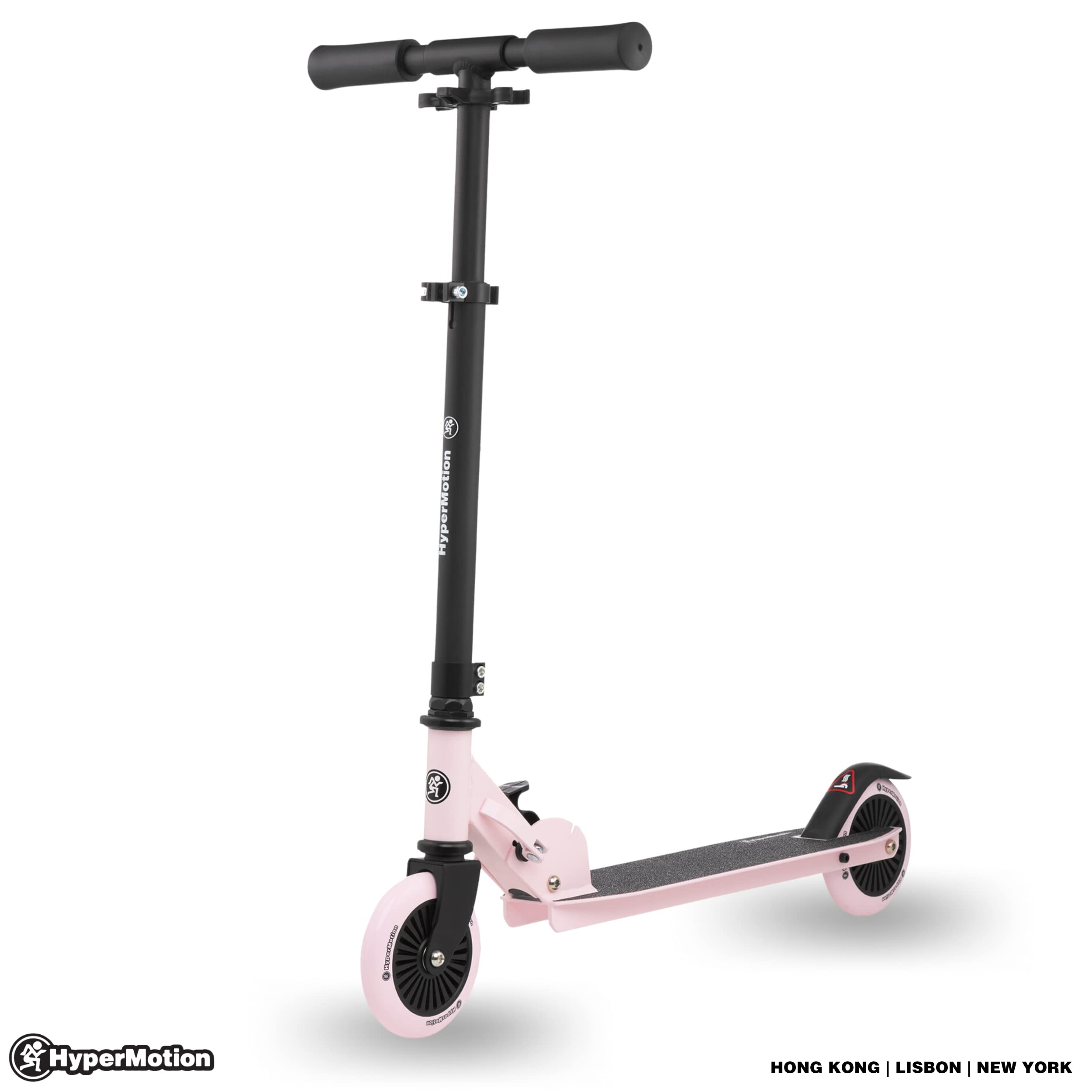HyperMotion Patinete infantil de 3 a 8 años, patinete Willy, plegable, altura del manillar ajustable, ruedas de goma, plataforma antideslizante, capacidad de carga hasta 40 kg