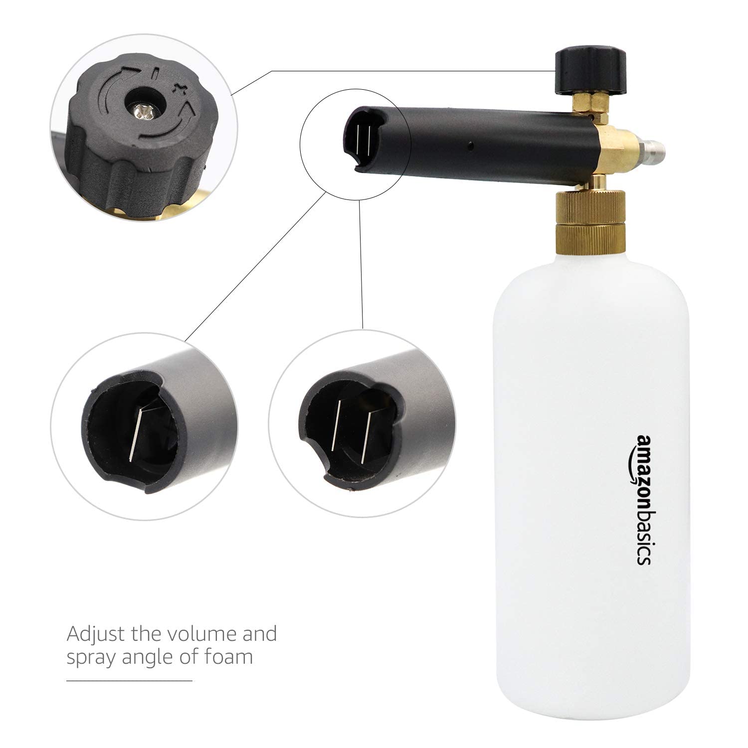 Amazon Basics Canon à mousse à raccord rapide 1/4" (1.6 cm) pour nettoyeur à pression, 1 l