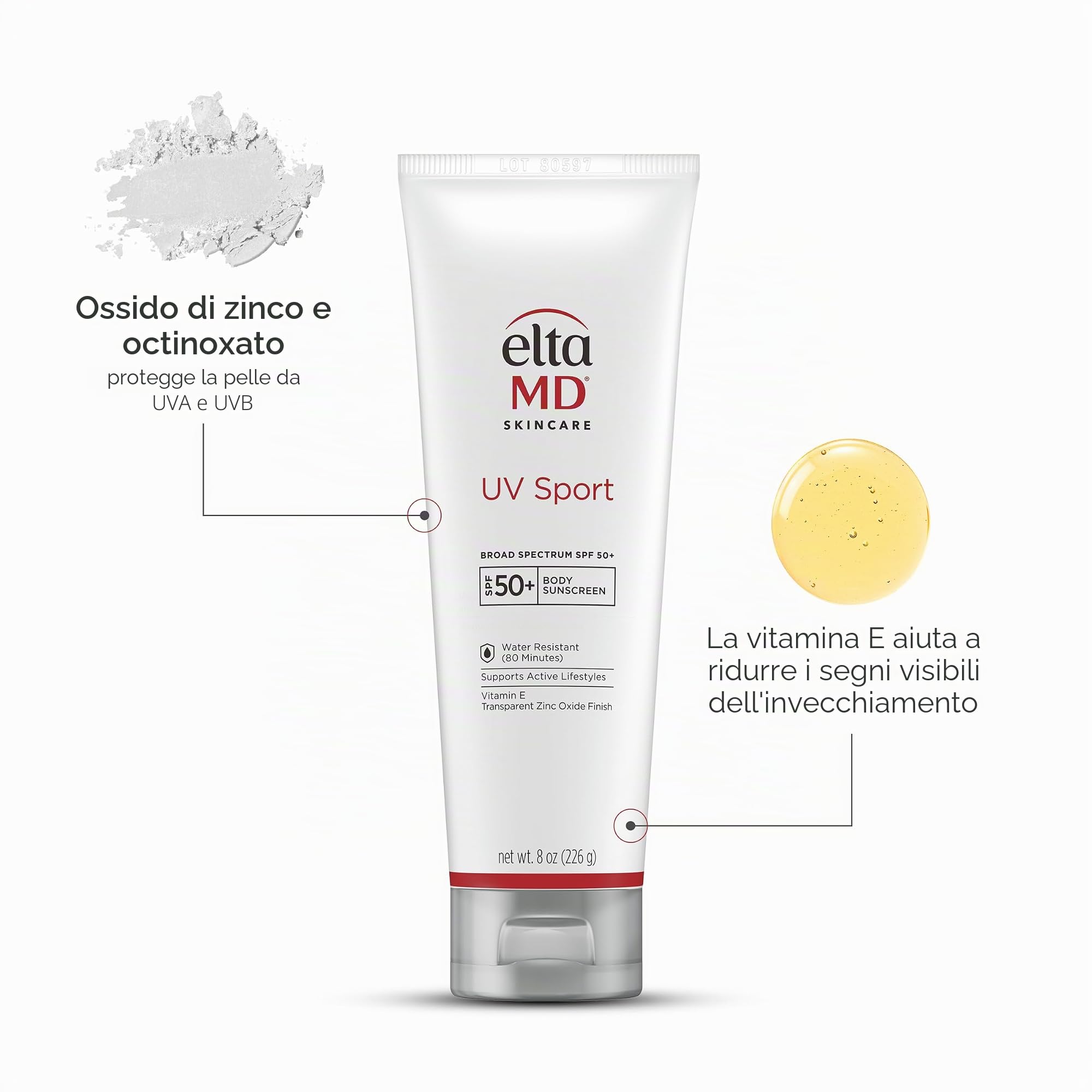 EltaMD SPF 50 UV Sport Water-resistant Sunscreen, 3 Fluid Ounce by SETAF