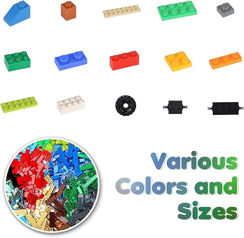 Miniatura 4 de Juego de ladrillos de construcción clásicos, 1546 piezas de bloques de construcción básicos con ruedas, STEM creativo compatible con todas las