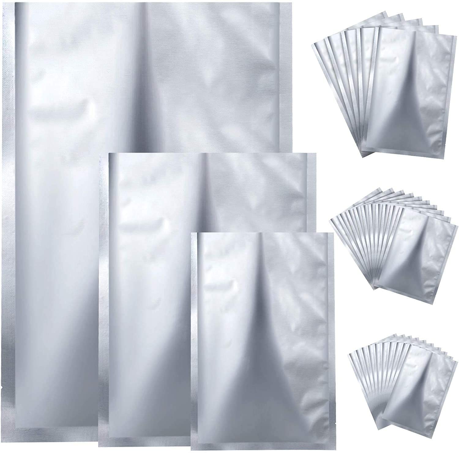 XIWALAI 25PCS Foil Heat Sealable Vacuum Packaging Pouches, 3 Sizes Mylar Aluminum Foil Bags,Food Storage Bags with Tear Notches for Food Coffee Tea Beans (20X30cm 22X32cm 25X35cm)