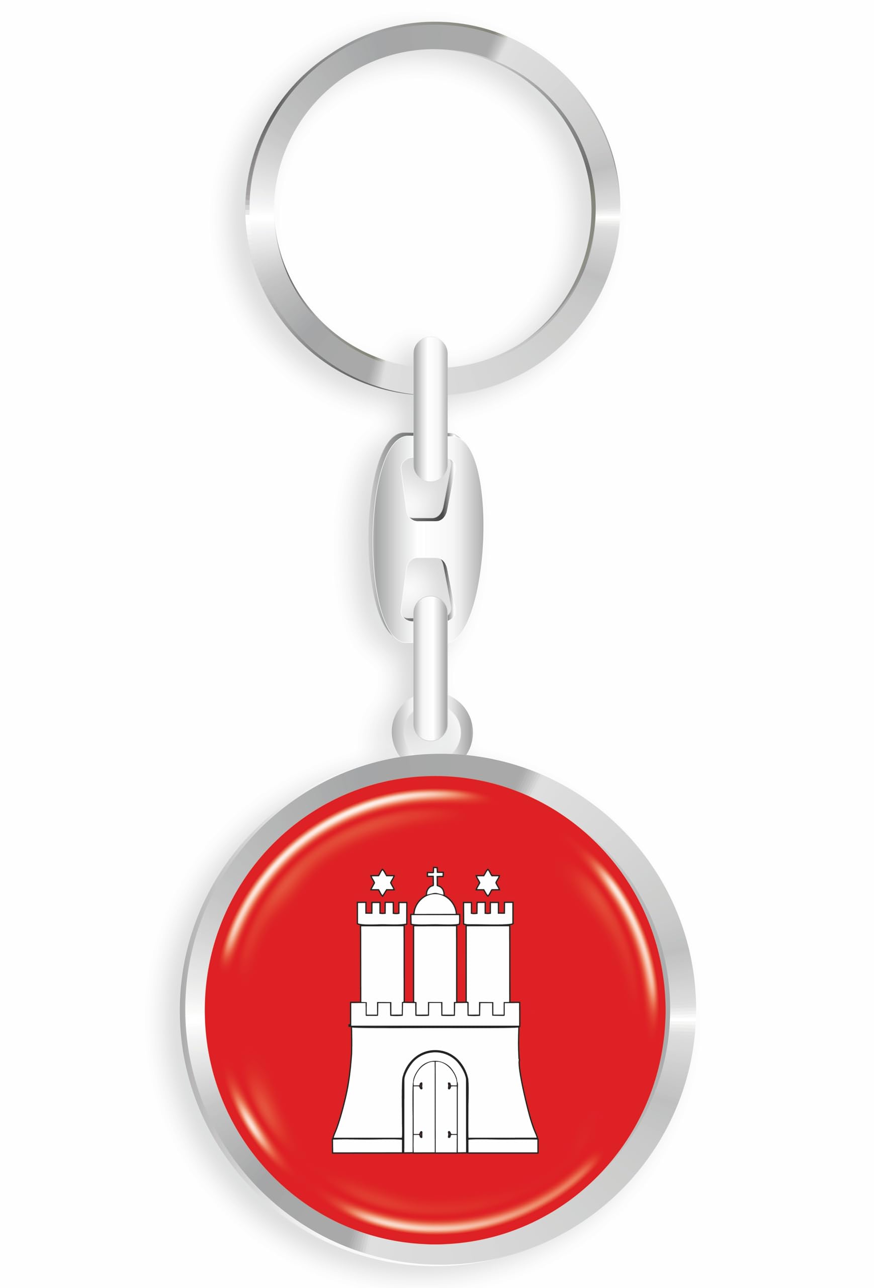daged Hamburg Germany Key Fob Metal Key Ring 3D Effect + Sticker - RD