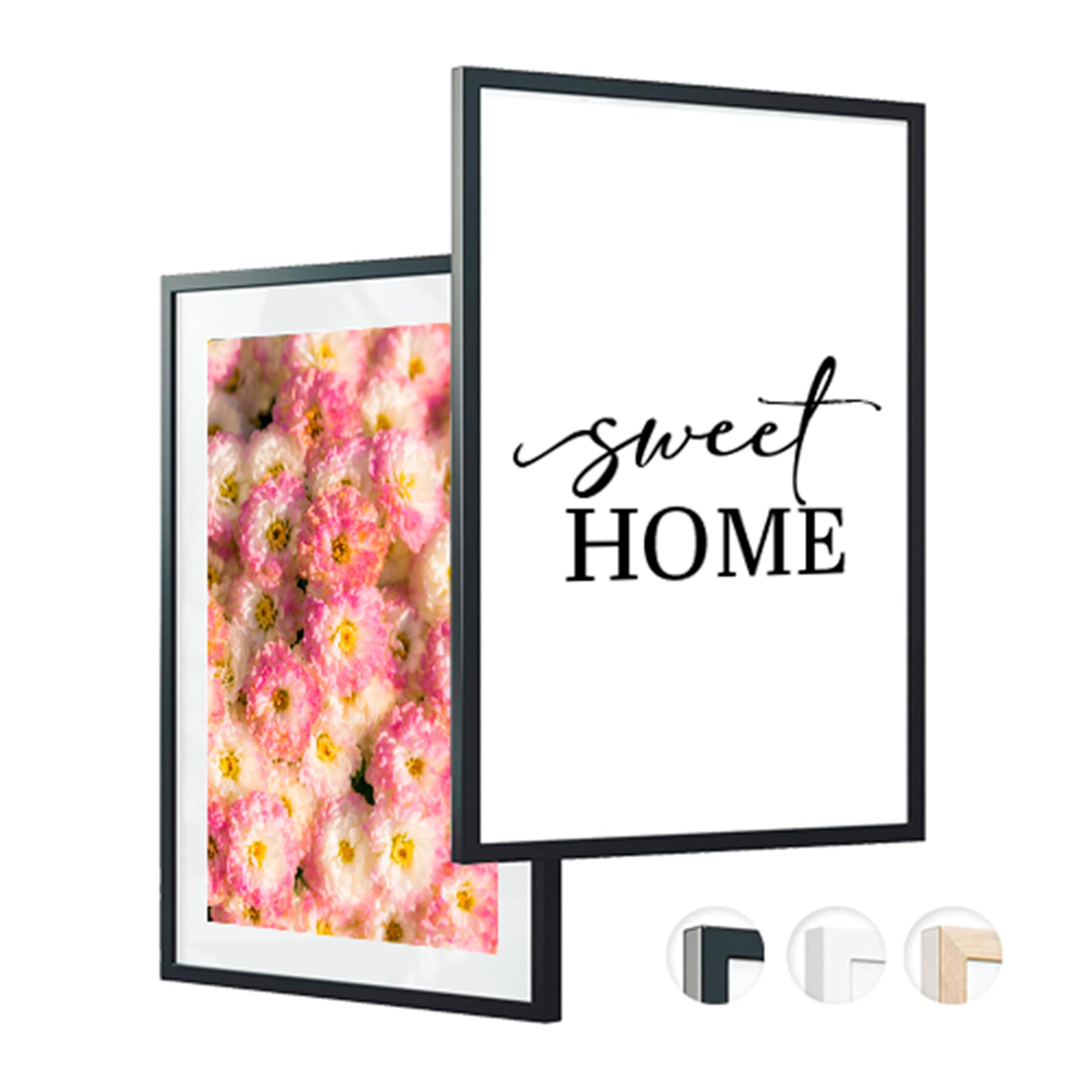 edihome, Cornice A3, (2 unità), 29,7 x 42, Legno, Portafoto, Laminato Acrilico, per Diploma Universitario, da Parete, Poster, Cornici, per Quadri (Nero, 2 unità)