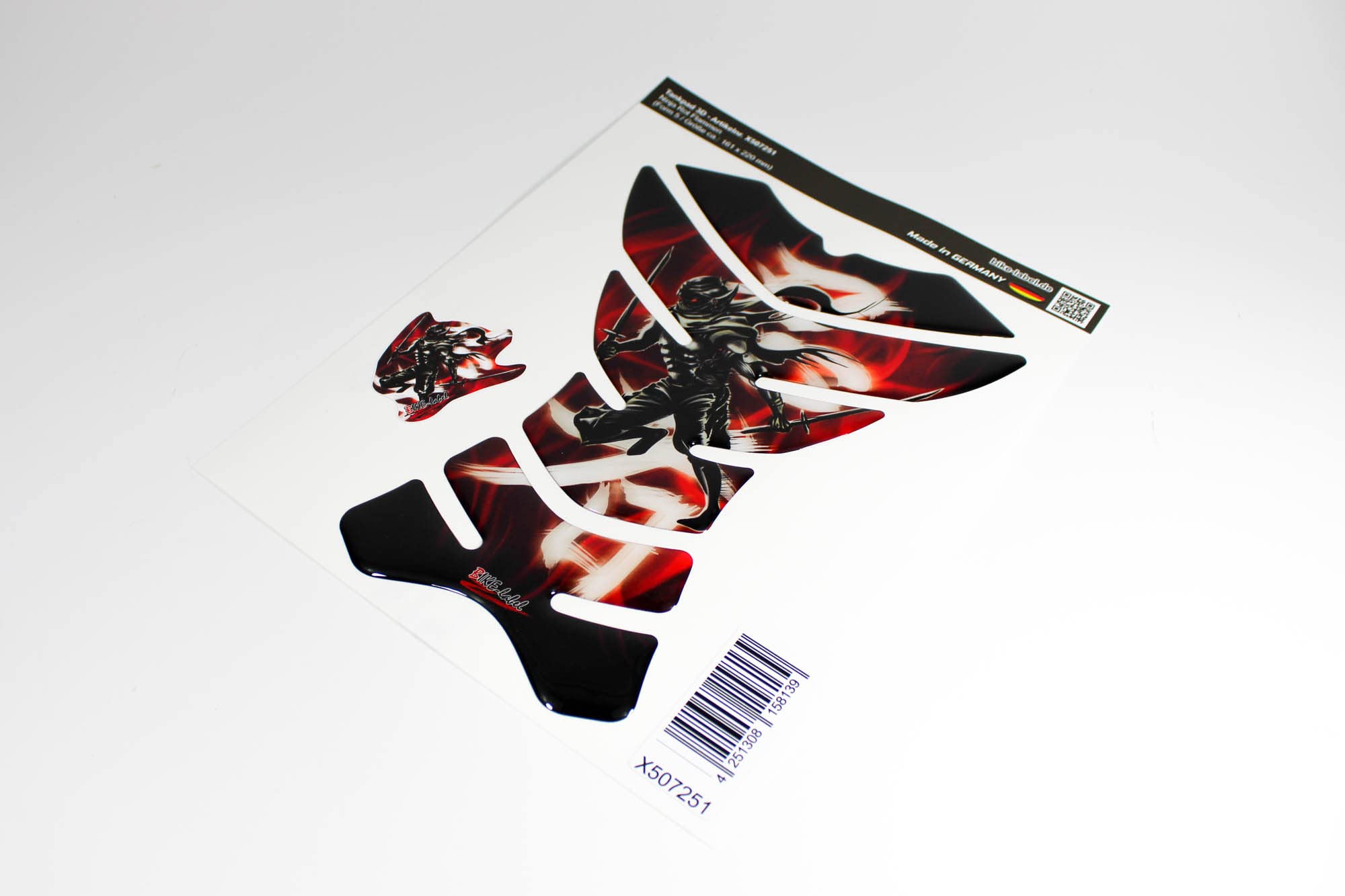 BIKE-label Adesivo per serbatoio 3D per moto, protezione del serbatoio, Ninja Rosa Fiamme X507206