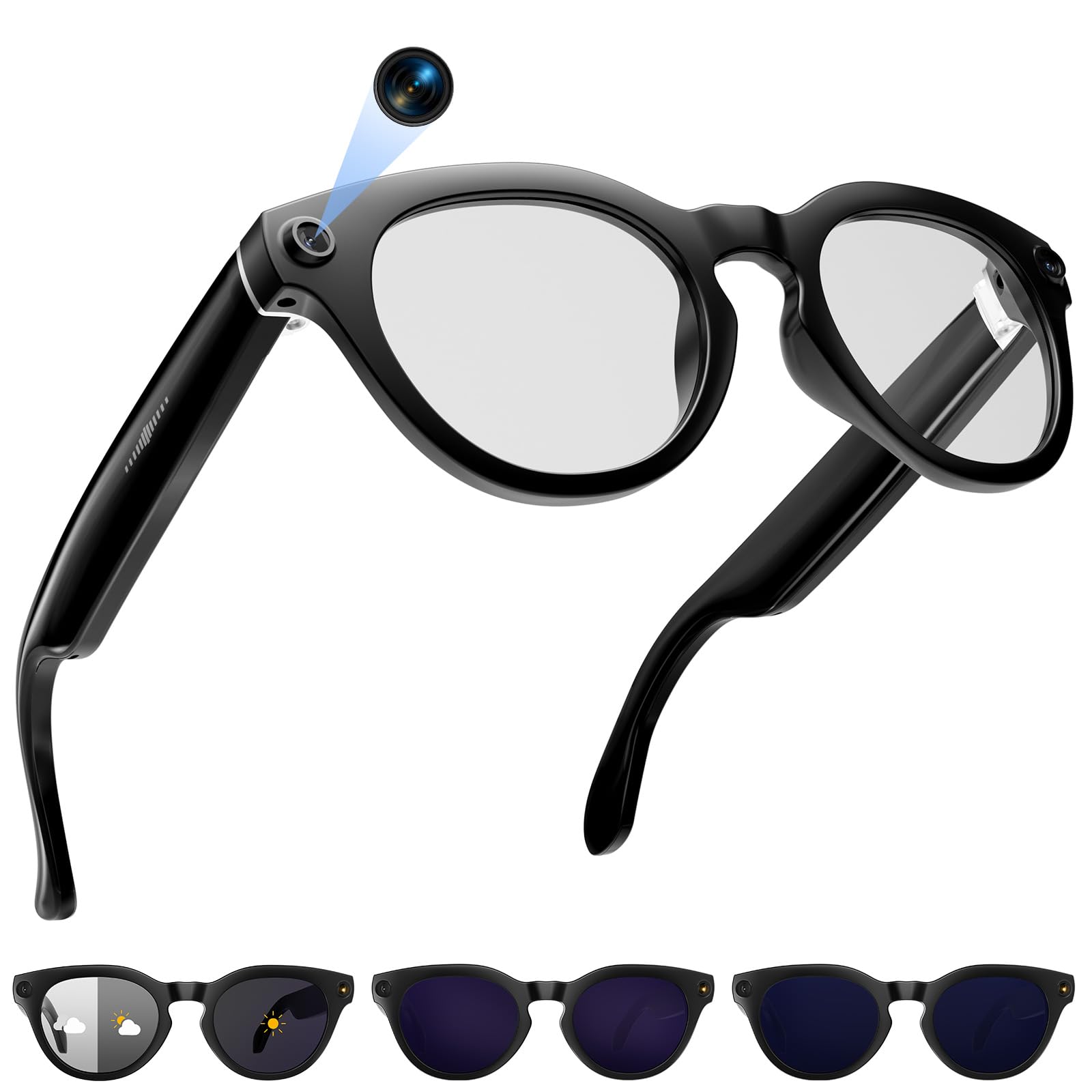 AI Smart Glasses with Camera 2K Camera Glasses 12MP Video Recording Glasses Real Time Translation AI Voice Assistant