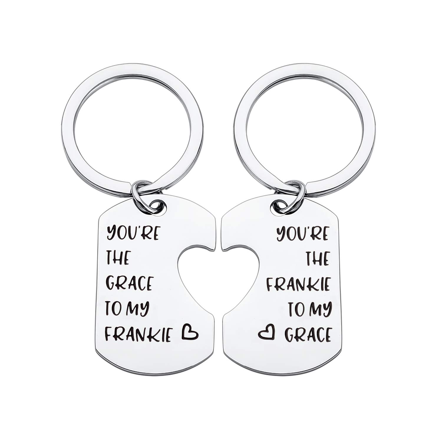 BLEOUKWill Grac TV Show Inspired Couple Keychain Set You are The Frank to My Gra