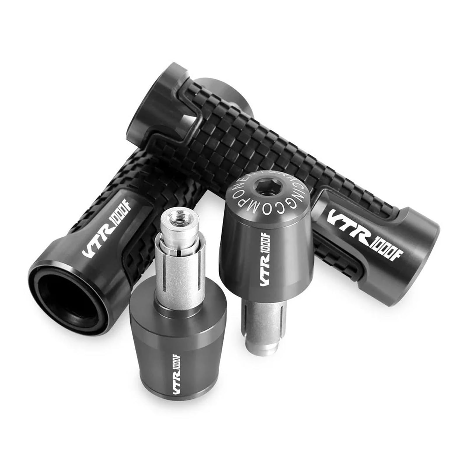 per VTR1000 F 1995 1996 1997 1998 1999 2000 2001 Manopole Manubrio Moto Manopole Tappi Terminali(Gray b)