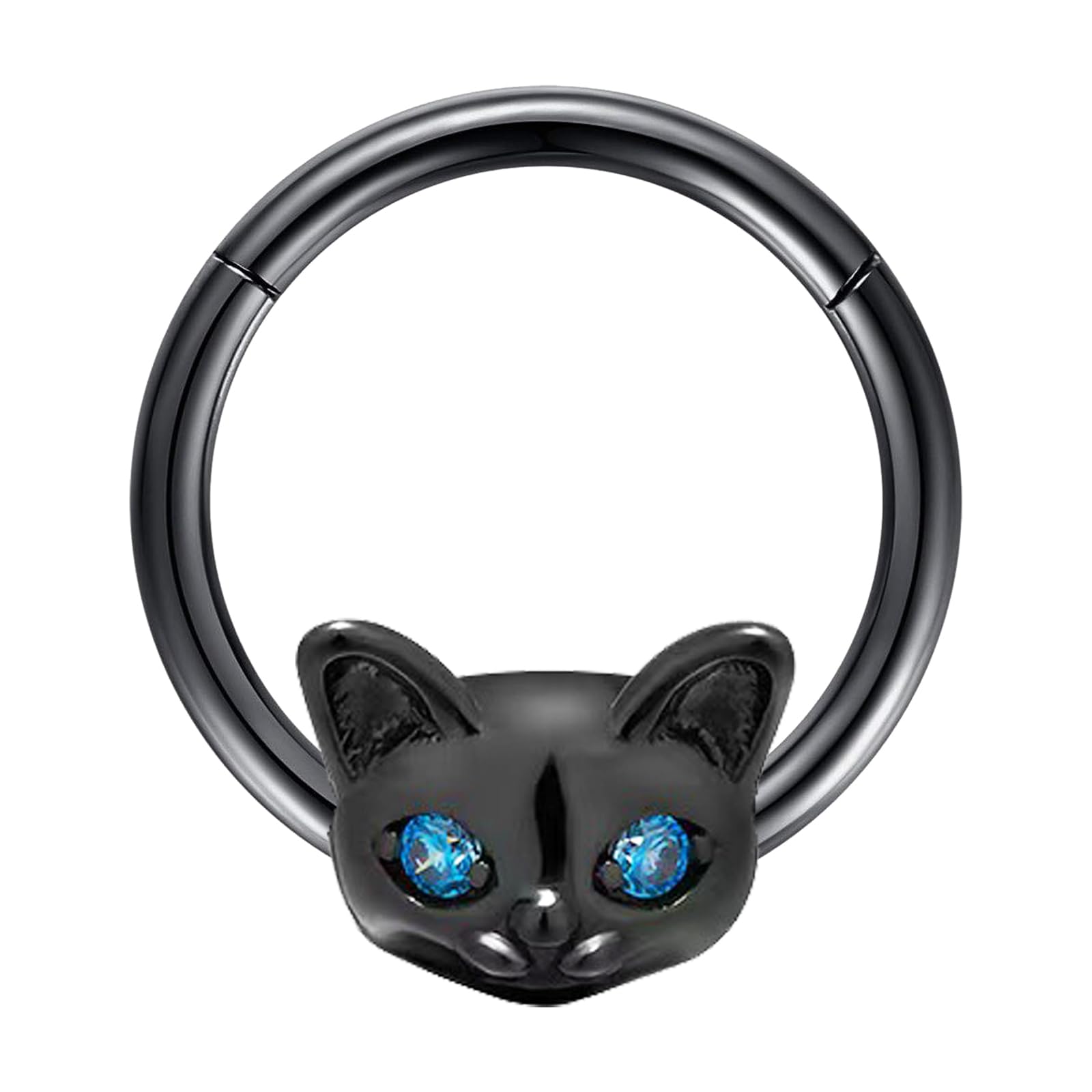 FLOGWE 16G Cat Septum Ring Seamless Hinge Segment Earrings 316L Stainless Steel Earring Hoop Rook Helix Tragus Cartilage Piercing Jewelry for Womens