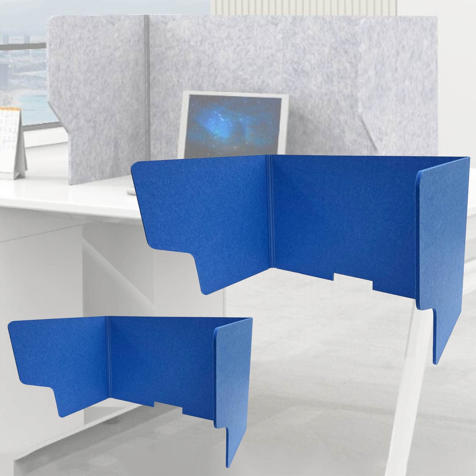 HJYCLFAZU 2 Pack Lightweight Portable Desk Dividers, Acoustic Panels for Office Privacy, Noise Reduction & Visual Distraction, Foldable Partitions, Ideal Home Workspaces