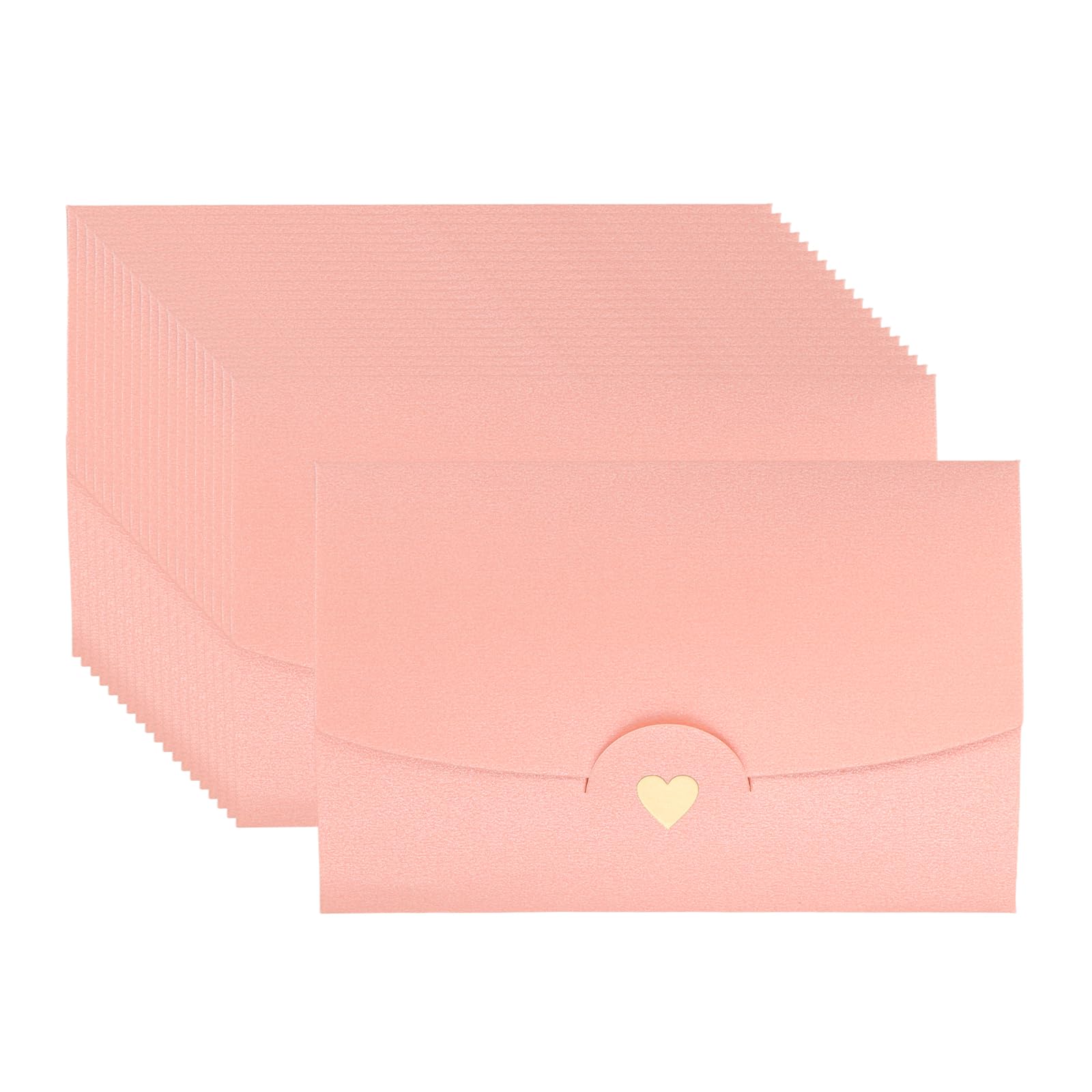 PATIKIL 4 x 3 Inch Mini Card Envelopes, 20Pcs Cute Envelopes Holder with Heart Patterns for Birthday Weddings Favors Business Greeting Cards, Pink — image 1