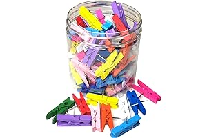 Colorful Push Pin Clips with Wooden Decor