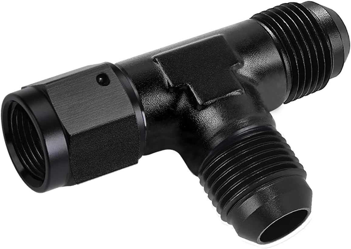 2 Packs 6AN Male Flare to 1/4" NPSM Transmission Cooler Adapter Fitting, 6An Fitting, AN6 Transmission Fitting Fits 200-4R, 700R4, TH350, TH400, 4L60E, TR6060, AOD 4R100, 4R70W, C5 Aluminum Black